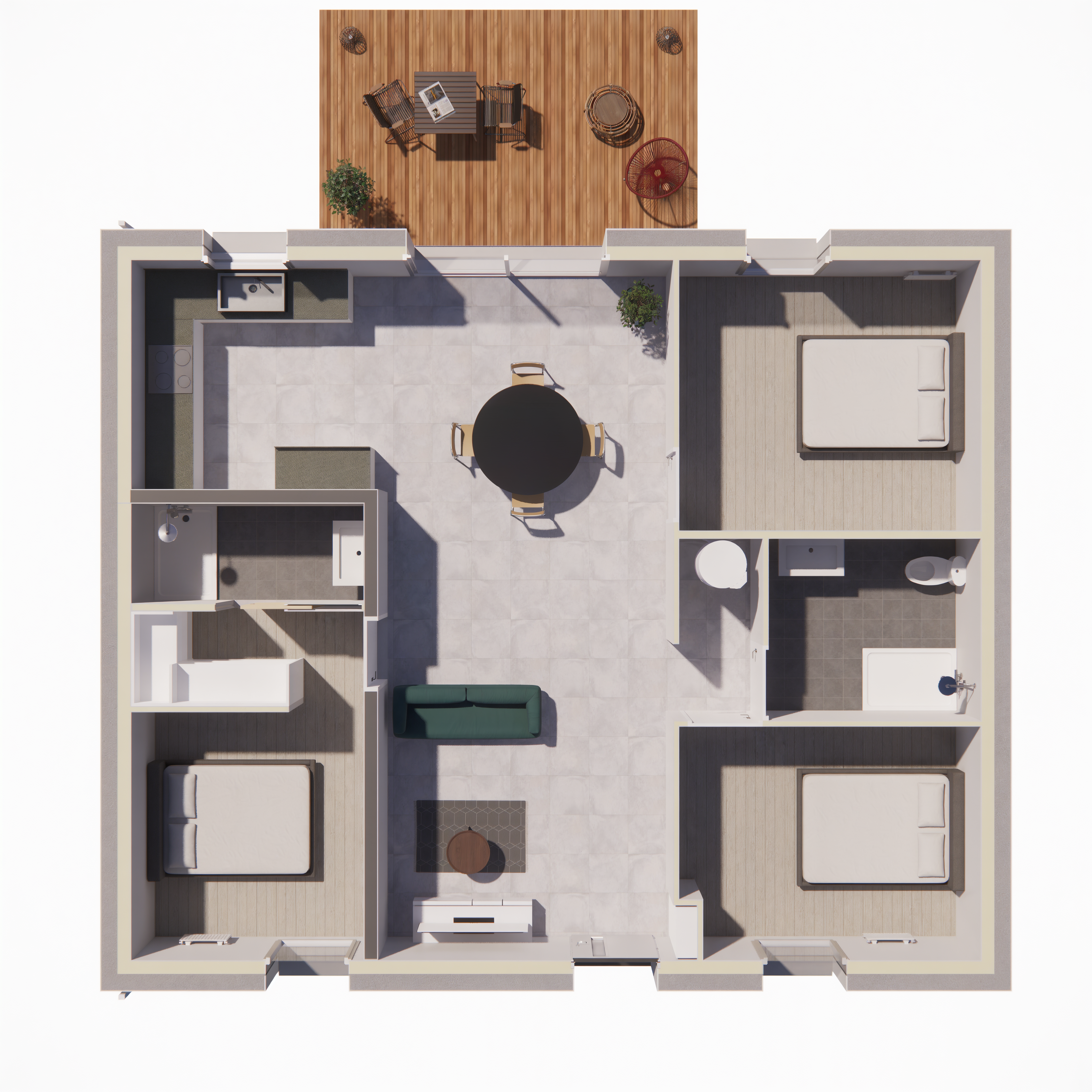 Plan évolutivité T3 garage intégré