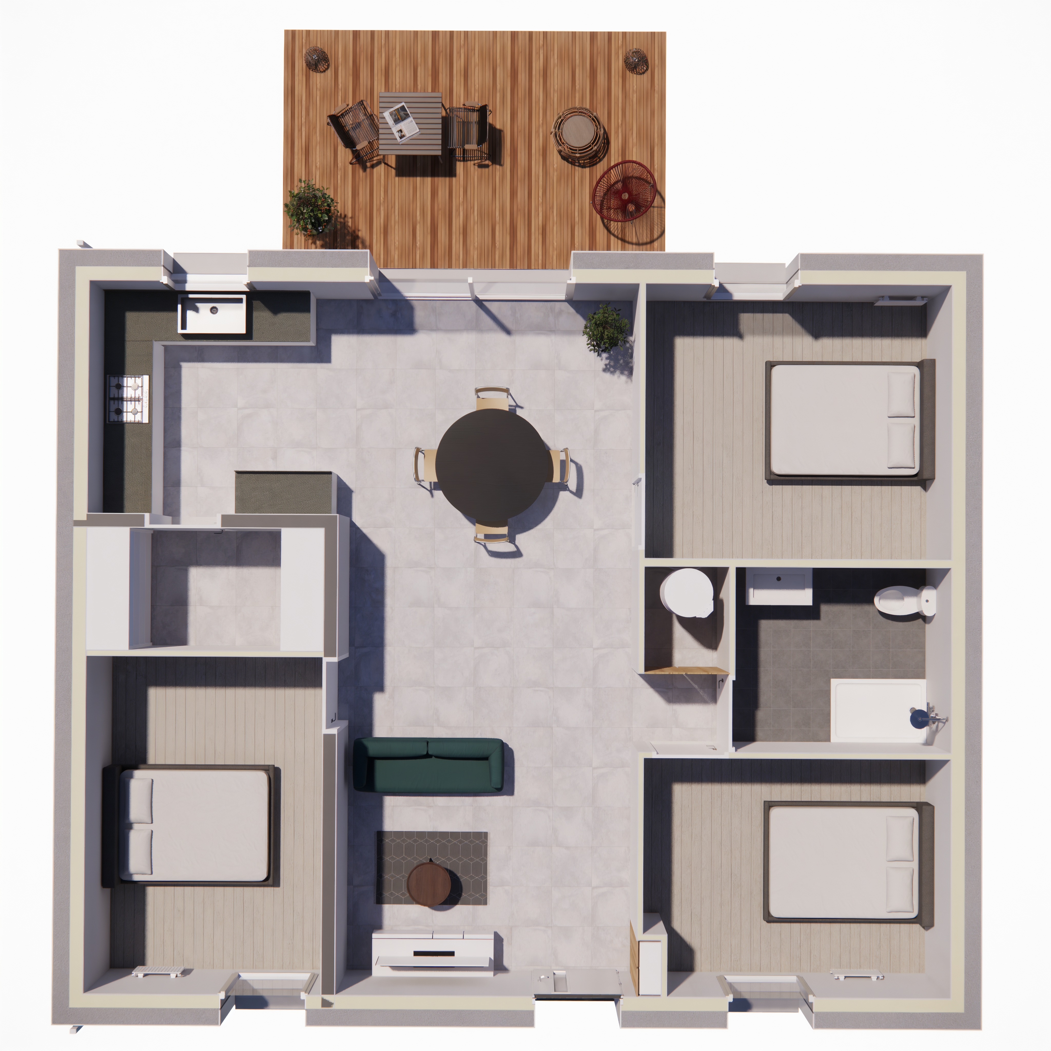 plan maison ecolutive T3 garage intégré suite parentale