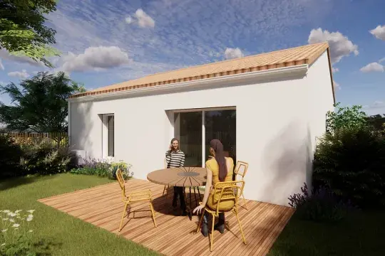 M+T maison brique plain pied comble amenageable quartier les millauds a saint mars de coutais