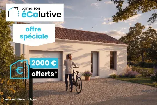 modele maison ecolutive T3 plain pied avec garage offre spéciale 2000 € offerts