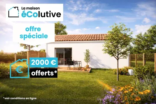 modele maison ecolutive T2 plain pied offre spéciale de 2000 €