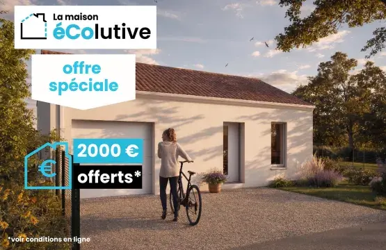 modele maison ecolutive T3 plain pied avec garage offre spéciale 2000 € offerts