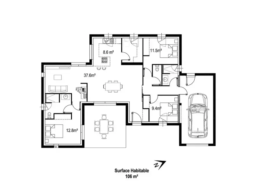maison-initiale-plain-pied-briques-décrochés-parement-pierre-enduits-saint-hilaire-de-chaleons