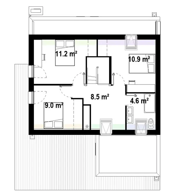 plan etage maison sur mesure bois enduit saint nazaire