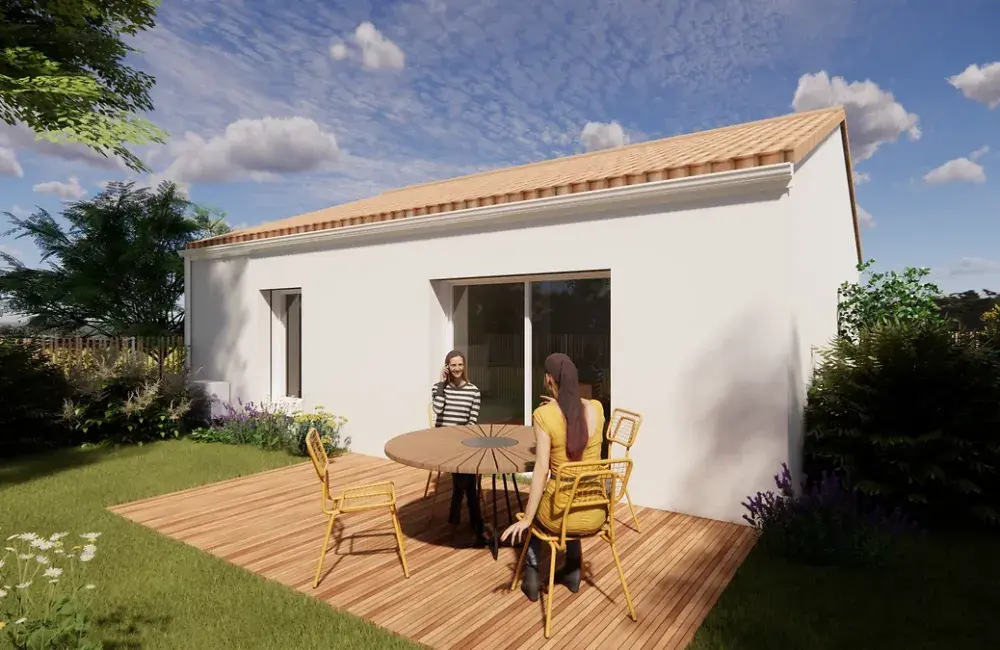 M+T maison brique plain pied comble amenageable quartier les millauds a saint mars de coutais