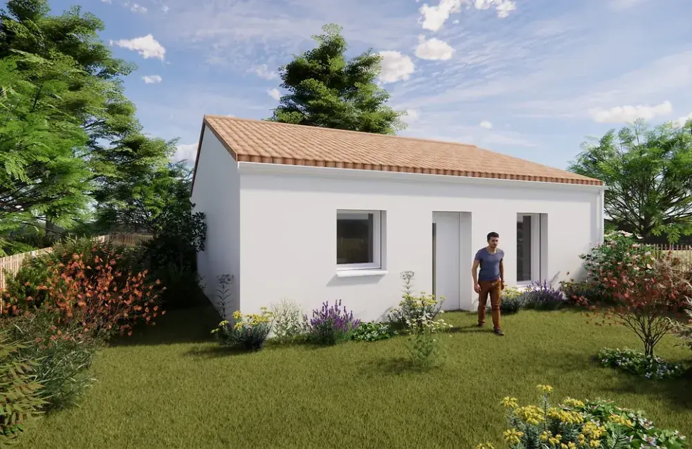 M+T maison brique plain pied comble amenageable quartier les millauds a saint mars de coutais
