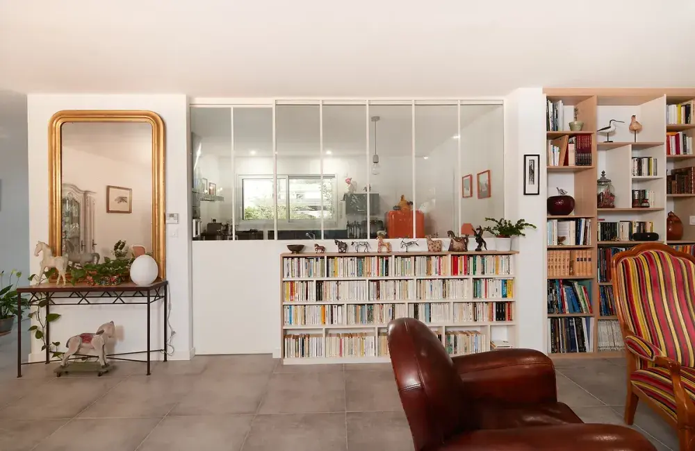 verriere et bibliotheque sur mesure maison sur mesure brique orvault