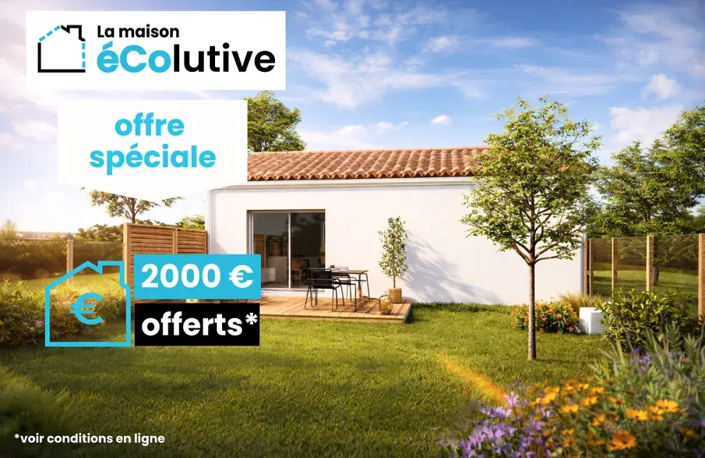 modele maison ecolutive T2 plain pied offre spéciale de 2000 €